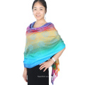 Bufanda suave del abrigo de la manera de la señora Pashmina Rainbow